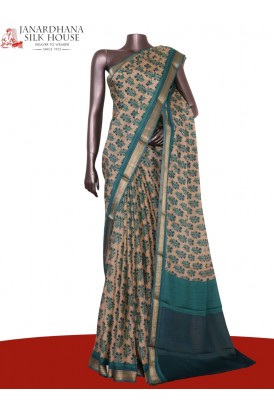 Pure Floral Zari Crepe Silk Sa..