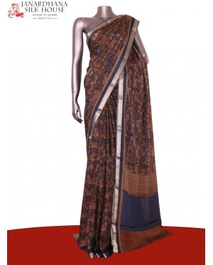 Pure Floral Zari Crepe Silk Sa..