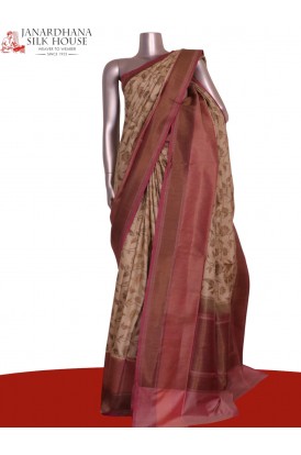 Designer Floral Handloom Tussa..