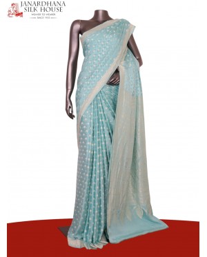 Pure Handloom Zari Butta Banar..