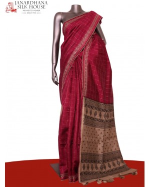 Handloom Pure Tussar Silk Sare..