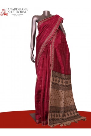 Handloom Pure Tussar Silk Saree