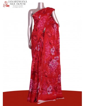 Designer Floral Pure Satin Cre..