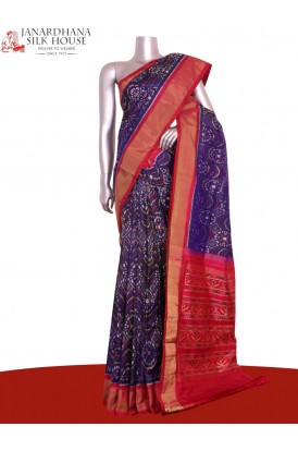 Pure Handloom Patola Ikat Silk Saree
