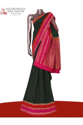 Pure Handloom Zari Butta Banar..