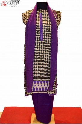 Fancy Pure Cotton Suit With Attached Border