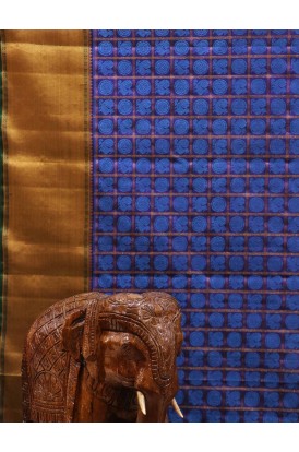 Handloom Pure Kanjeevaram Silk Fabric-Width-45-Inches