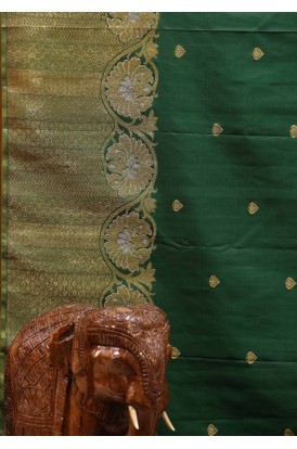 Handloom Pure Kanjeevaram Silk Fabric-Width-45-Inches