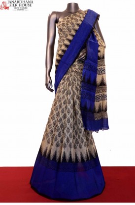 Party Wear Printed Pure Tussar Pure Silk Saree