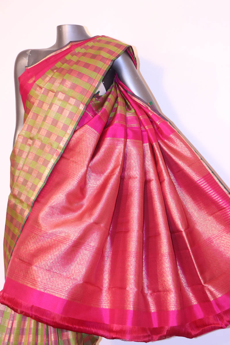 Designer Half & Half Kanjeevaram Silk Saree AG200403