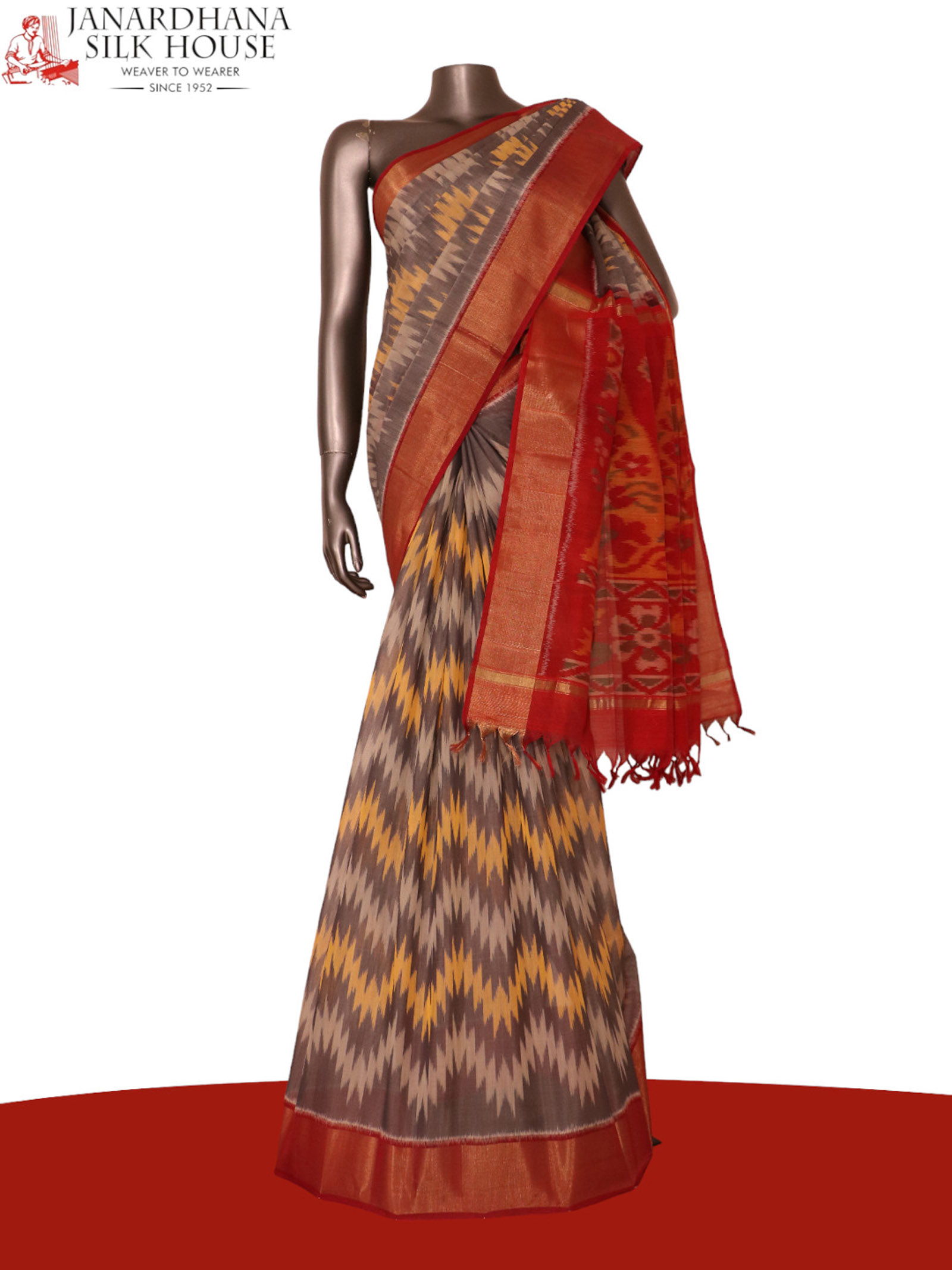 buy silk cotton saree pochampally online ak200075