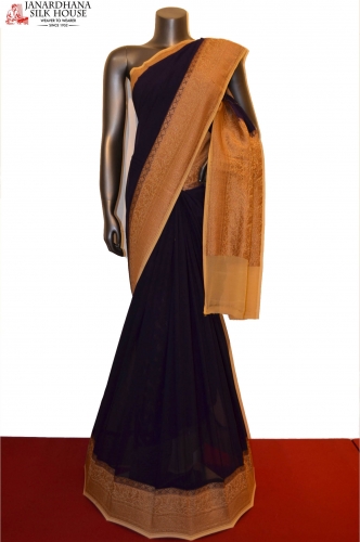 Classic Contrast Grand Banarasi Georgette Silk Saree