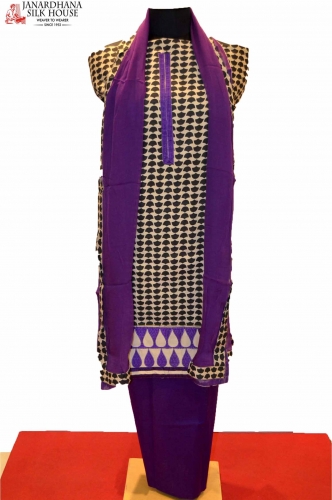 Fancy Pure Cotton Suit With Attached Border