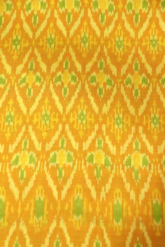 Classic Pure Silk Cotton Ikat Silk Fabric- Width-44-Inches