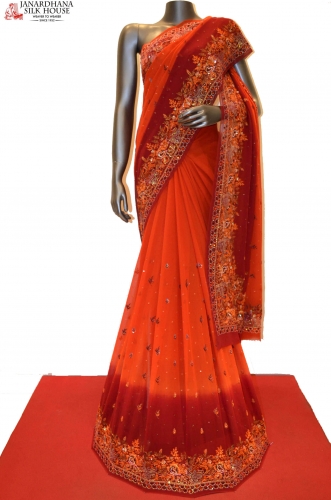 SSJG00950-Designer Party Wear Crepe Saree