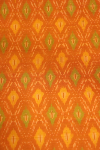 Classic Pure Silk Cotton Ikat Silk Fabric- Width-44-Inches