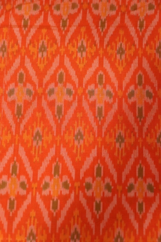 Classic Pure Silk Cotton Ikat Silk Fabric- Width-44-Inches