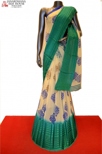 Designer Georgette Silk Saree With Satin Strips Border