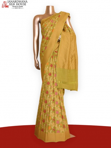 Meenakari Floral Handloom Tussar Silk Saree