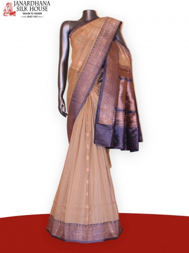 Exclusive Classic Contrast Handloom Tussar Silk Saree