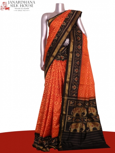 Pure Handloom Patola Ikat Silk Saree