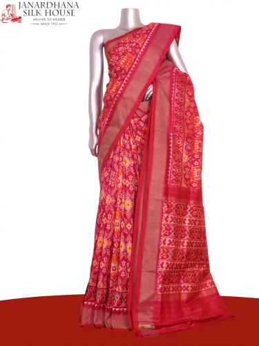 Pure Handloom Patola Ikat Silk Saree