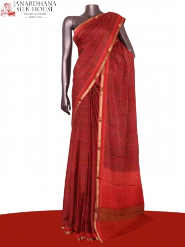 Pure Floral Zari Crepe Silk Saree