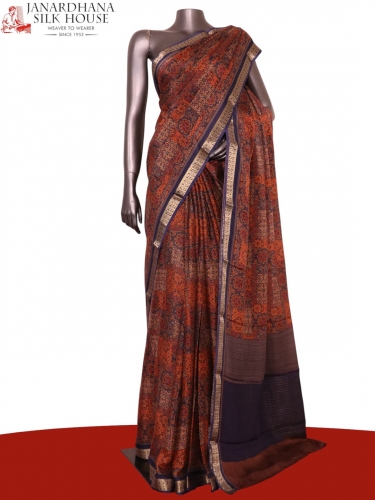 Pure Floral Zari Crepe Silk Saree