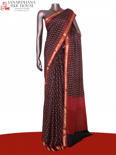 Pure Floral Zari Crepe Silk Saree
