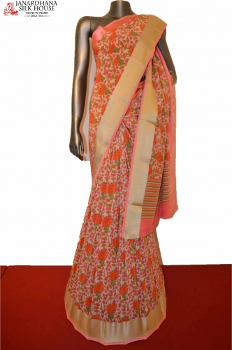 Floral Classic Heavy Pure Crepe Silk Saree